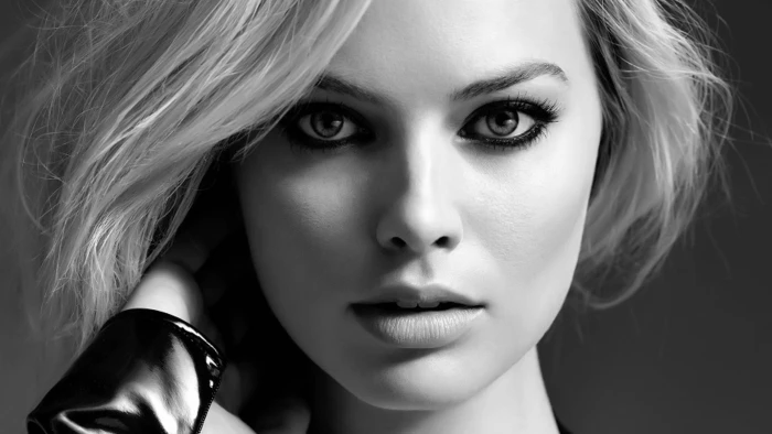 margot robbie black and white photography actress hollywood 2k