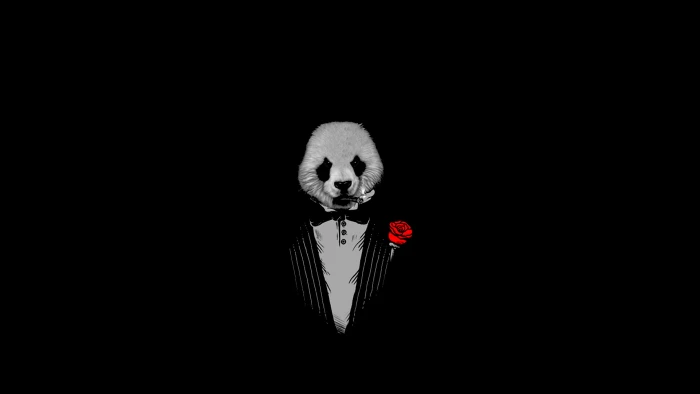 px black Panda The Godfather Abstract Photography HD Art