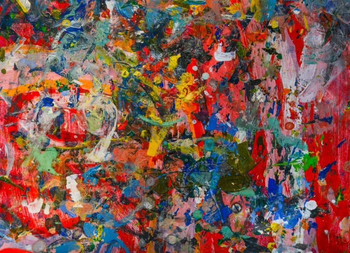 blue red and white abstract painting art color canvas artistic 2k 4k 5k