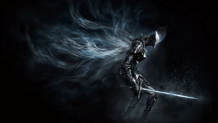 Dark Souls game illustration character holding sword poster 2k