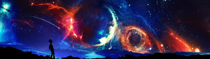 galaxy wallpaper universe space digital art dual monitors 2k 4k 5k