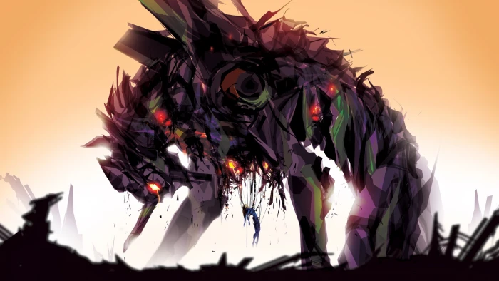 Genesis Evangelion anime poster Neon mech 2k