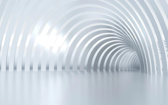 gray concrete tunnel abstract digital art metal pattern