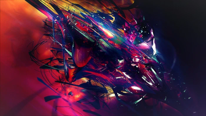 purple yellow and orange abstract painting colorful digital art 2k