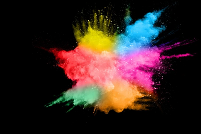 yellow and multicolored smoke digital wallpaper squirt background 2k 4k 5k