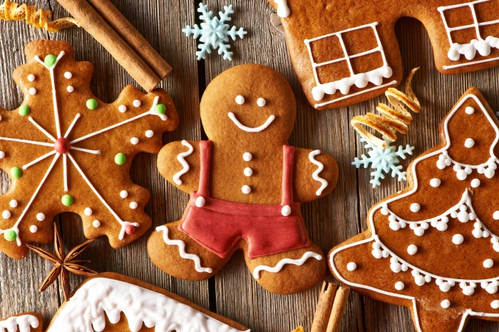 Gingerbread holiday tree cookies Christmas man sweets New year 2k 4k 5k