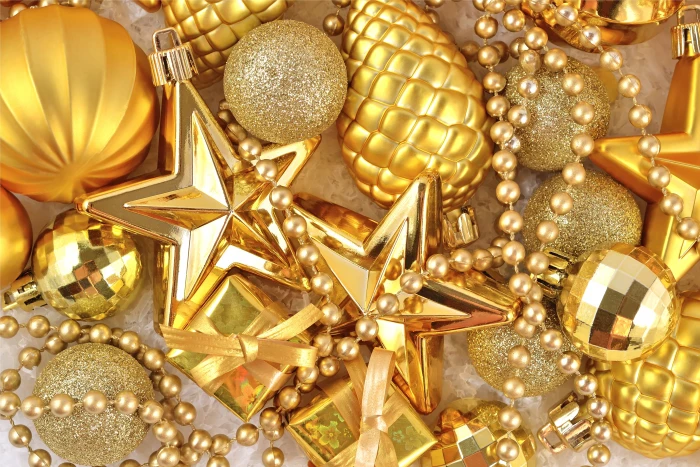 gold colored christmas decor lot decoration New Year Merry 2k 4k 5k