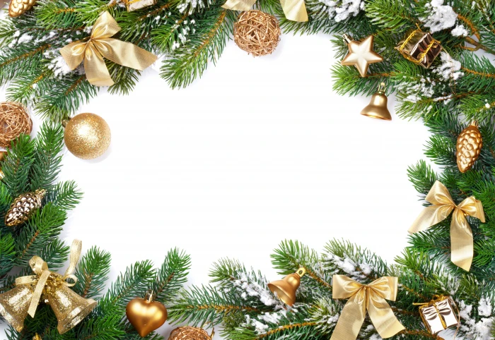 gold bow and ornament decors decoration tree New Year Christmas 2k 4k 5k