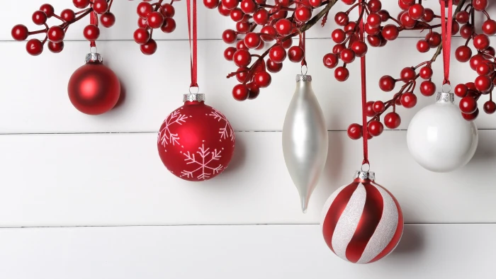 christmas ornament decoration ball red and white 2k 4k 5k