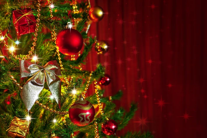 Christmas ornament decor decoration balls tree New Year red 2k