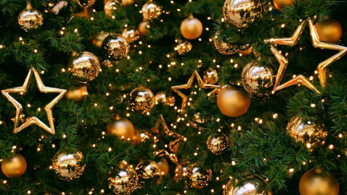 Gold decoration new year Christmas HD christmas tree 2k