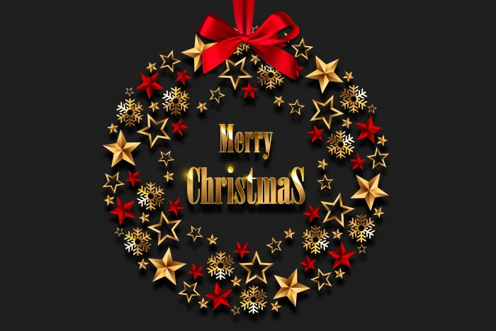 decoration gold New Year Christmas golden black background 2k 4k 5k