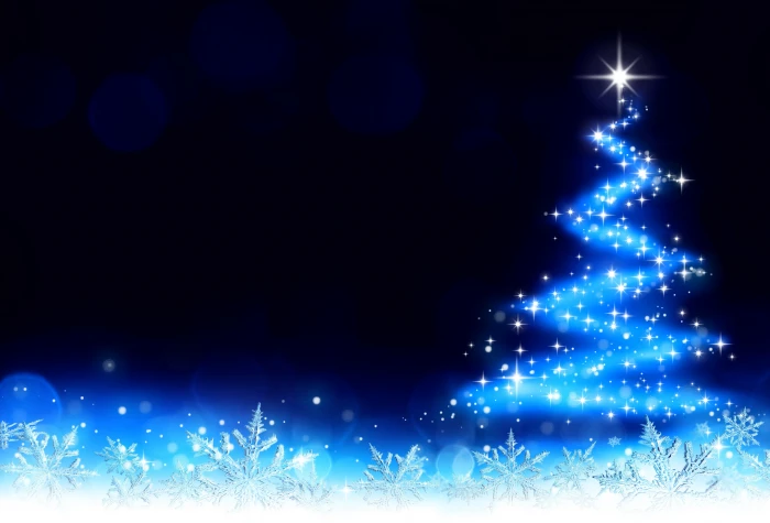 christmas night defocused abstract glowing blue backgrounds 2k 4k 5k
