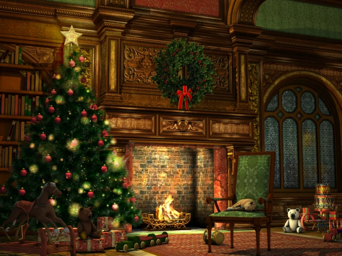 christmas tree and gift painting balls decoration lights style 17 2k