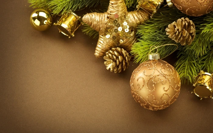 Christmas New Year ornaments cones leaves decorations 2k