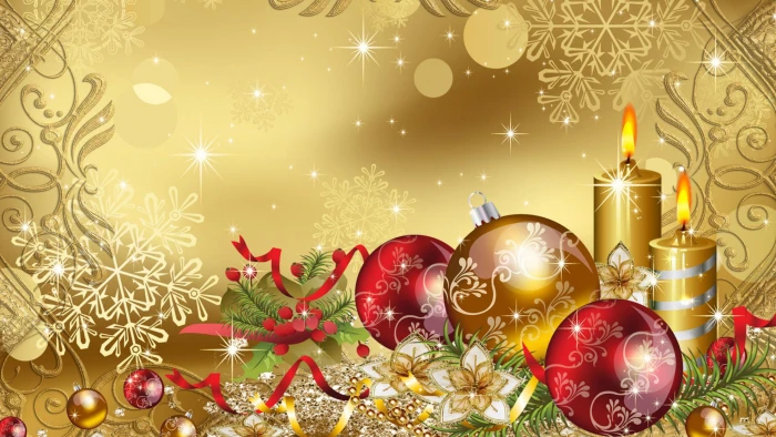Merry Christmas Gold Wallpaper Hd For Desktop 2k