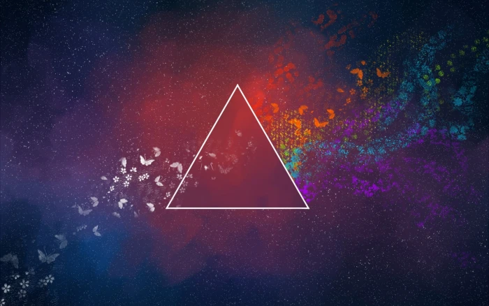 multicolored triangle illustration minimalism colorful abstract