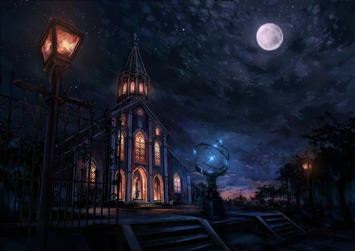 black and brown church at night wallpaper haunted castle