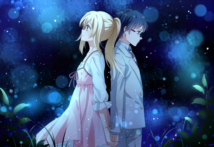 Anime Your Lie in April Kaori Miyazono Kousei Arima night