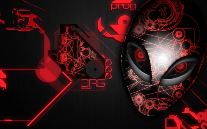 alienware logo Technology red no people night illuminated