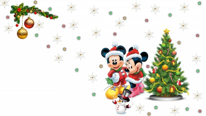 mickey mouse snowflake minnie pretty lights snowman christmas tree
