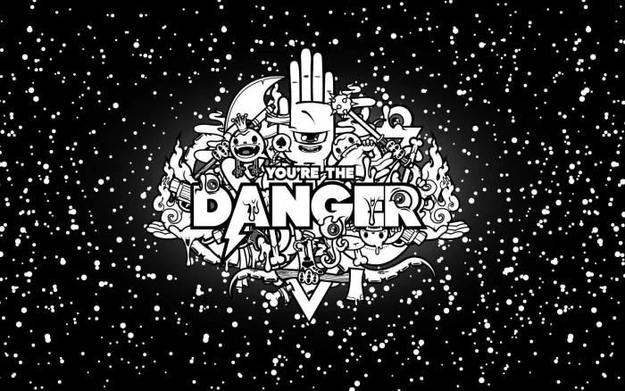 you're the danger doodle art abstraction black stars sky