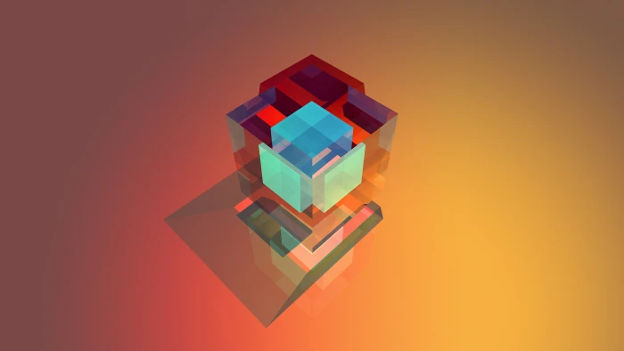 multicolored cube logo abstract colorful geometry 2k