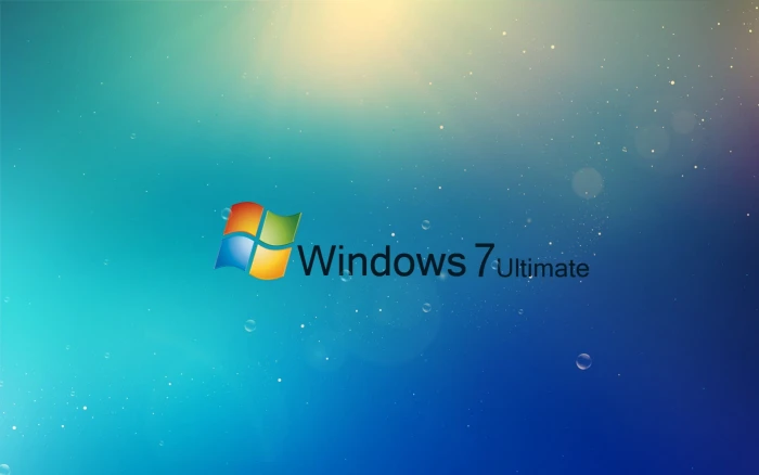 Windows 7 Ultimate icon blue drops night backgrounds illustration