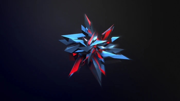 blue and red gemstone illustration Justin Maller abstract simple background