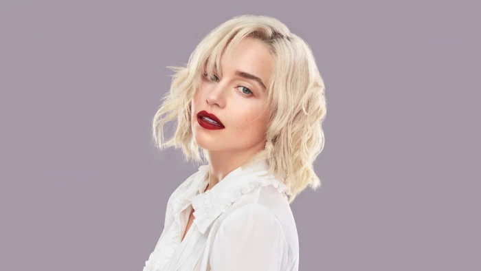 Actresses Emilia Clarke Blonde Blue Eyes English Lipstick 2k