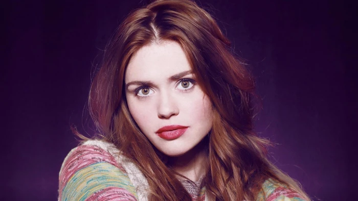 Actresses Holland Roden Face Green Eyes Lipstick Redhead