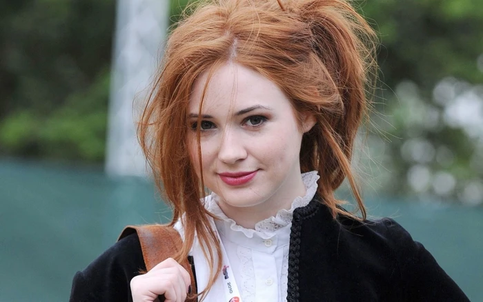 Actresses Karen Gillan Face Redhead Scottish