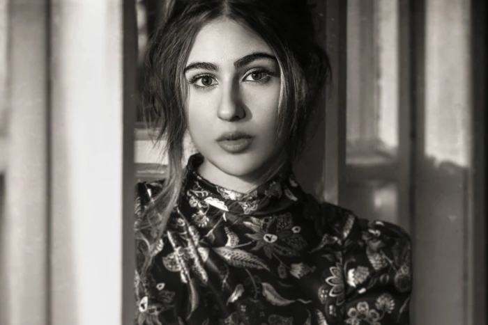 Actresses Sara Ali Khan Black and White Bollywood Face