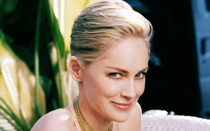 Actresses Sharon Stone American portrait headshot blond hair