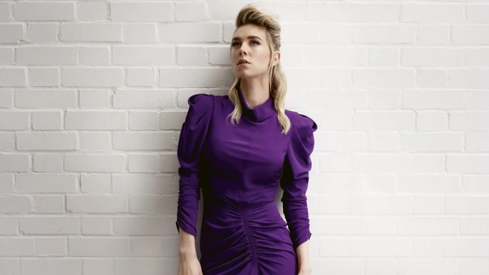 Actresses Vanessa Kirby Blonde Blue Eyes English Purple Dress 2k 4k 5k