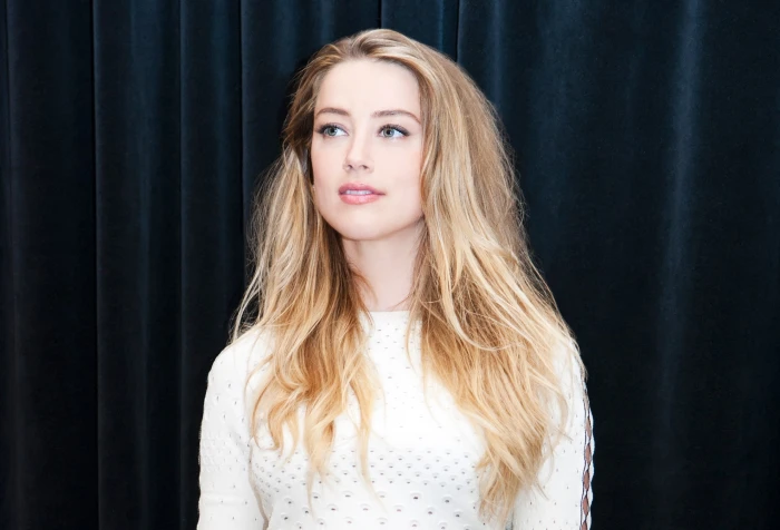 Amber Heard actress women blonde white sweater 2k