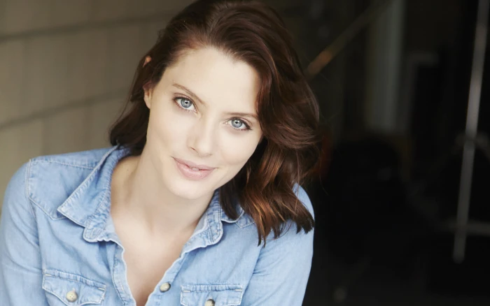 April Bowlby women actress brunette jean shirt portrait 2k