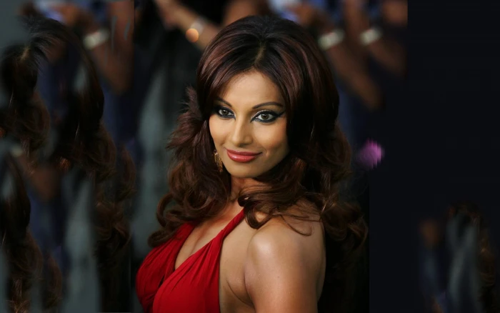 Bipasha Basu in Red bollywood actress brunette smile indian 2k