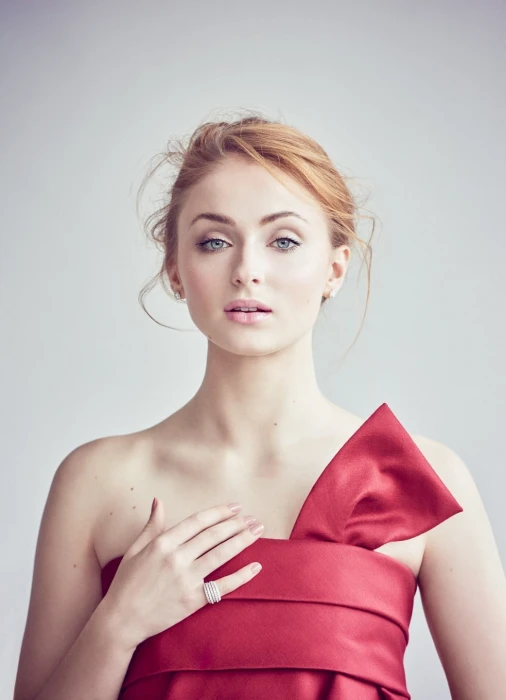 blonde haired woman actress women Sophie Turner looking at viewer