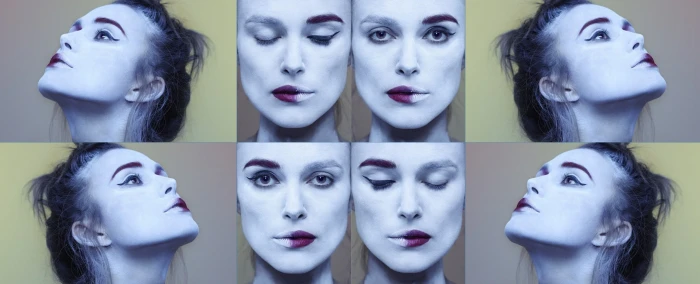 collage Keira Knightley face actress 2k