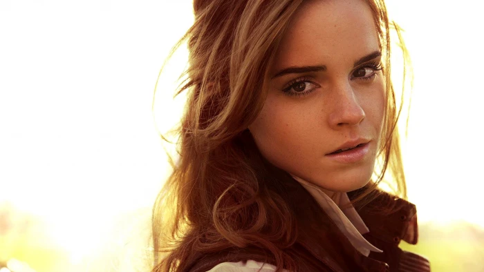 Emma Watson looking at viewer actress face women model celebrity