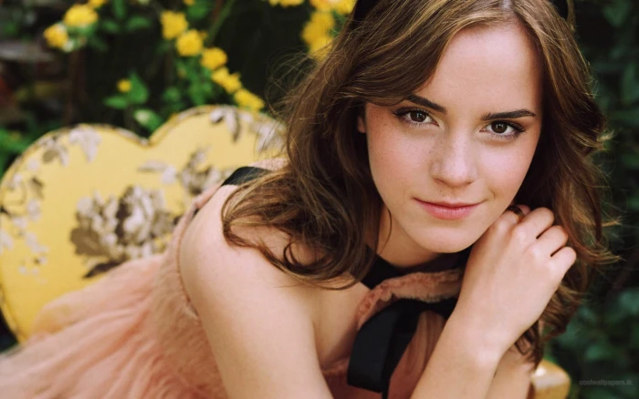 Emma Watson women actress brunette brown eyes celebrity
