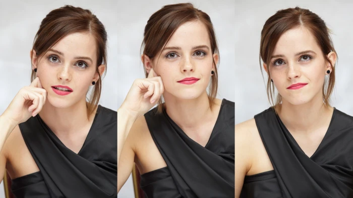 Emma Watson women actress collage celebrity short hair