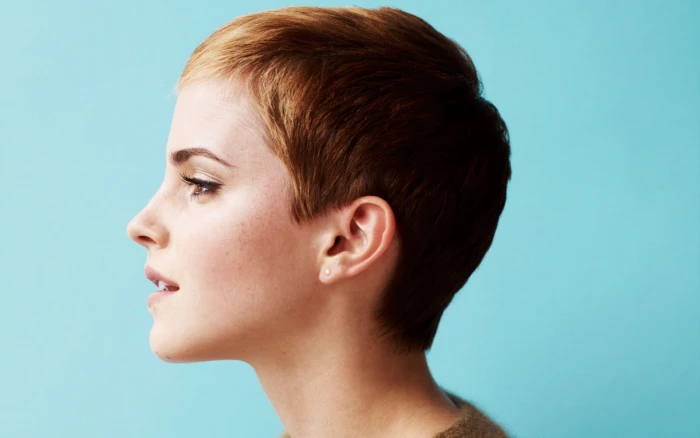 Emma Watson women actress face short hair