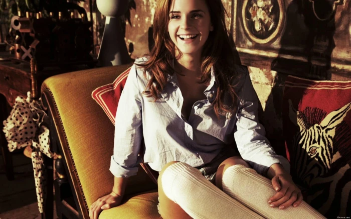 Emma Watson women actress sitting smiling one person real people 55