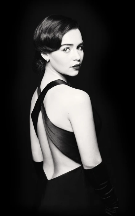 Emilia Clarke actress brunette women celebrity monochrome 2k
