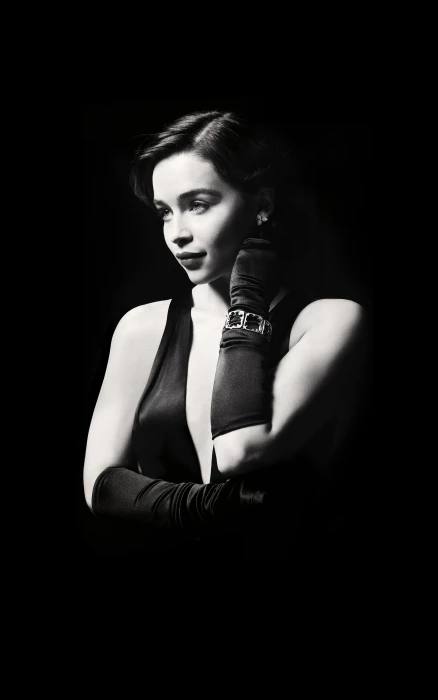 Emilia Clarke actress brunette women celebrity monochrome 2k