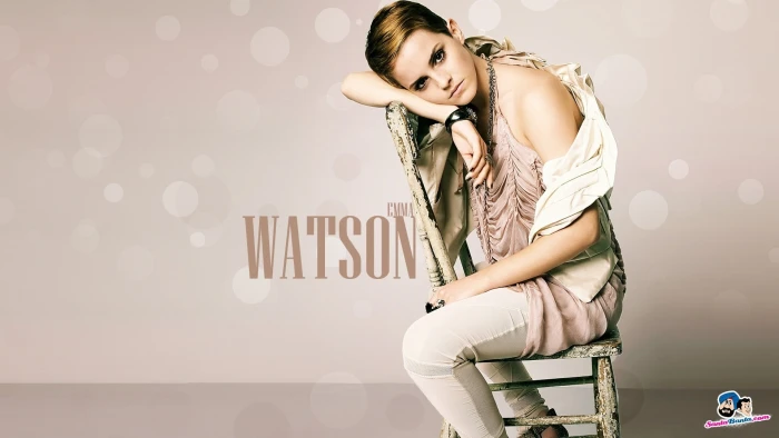 Emma Watson women chair painted nails actress one person