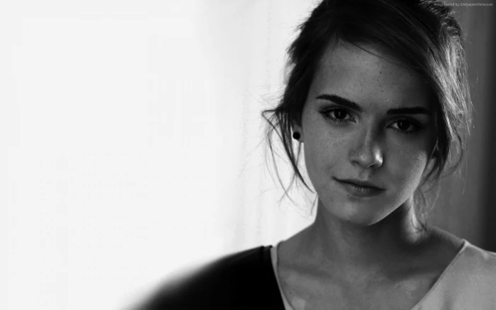 Emma Watson women face actress monochrome