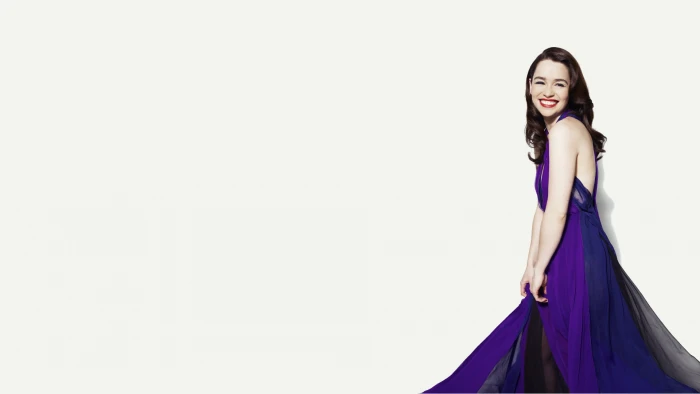 Emilia Clarke women brunette actress smiling white background